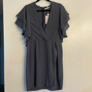 NWT Avec Les Filles Polka Dot Dress Navy & White Belted Elegance